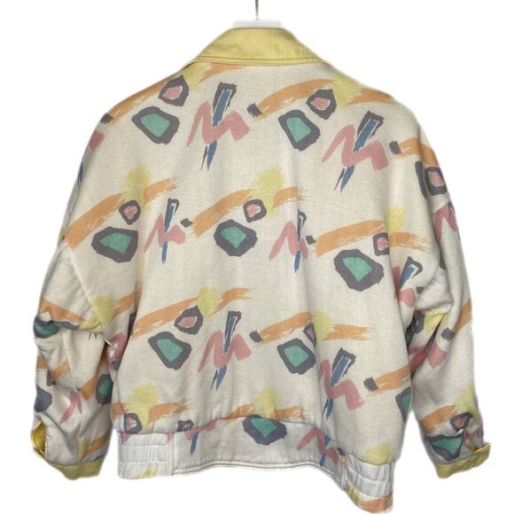Vintage Reversible Yellow 90's Patterned Jacket - Women's Size S - Picture 2 of 7